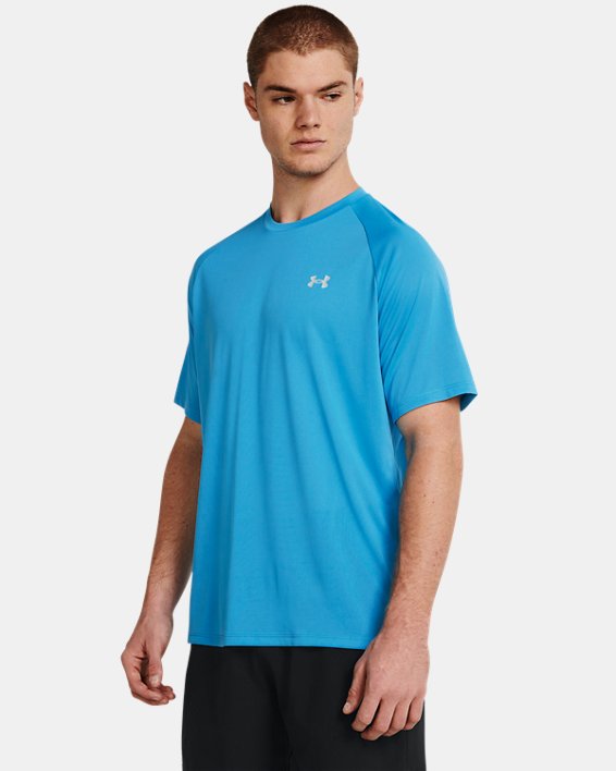 Men's UA Tech™ Reflective Short Sleeve, Blue, pdpMainDesktop image number 0